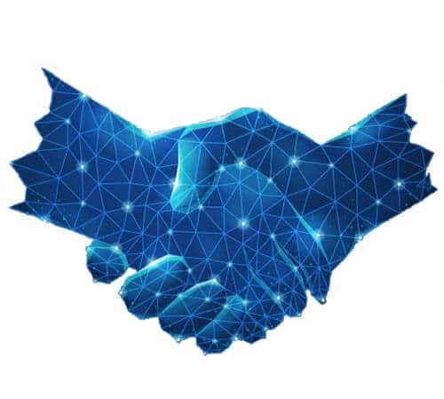 Polygon handshake futuristic